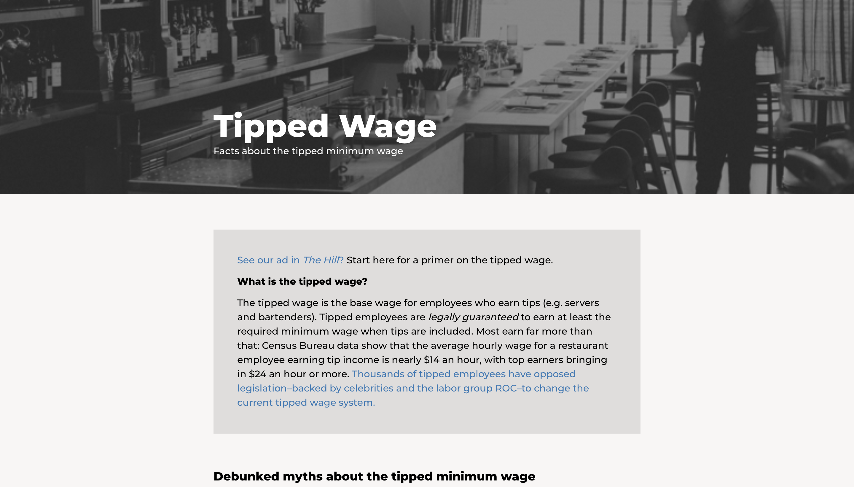TippedWage.com Screenshot